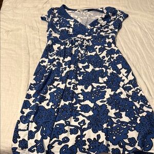 Boden Blue and White Flutter Sleeve Sundress